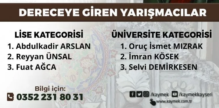 “MEDENİYETİN DEHASI MİMAR SİNAN” KOMPOZİSYON YARIŞMASI’NDA DERECEYE GİRENLER BELLİ OLDU
