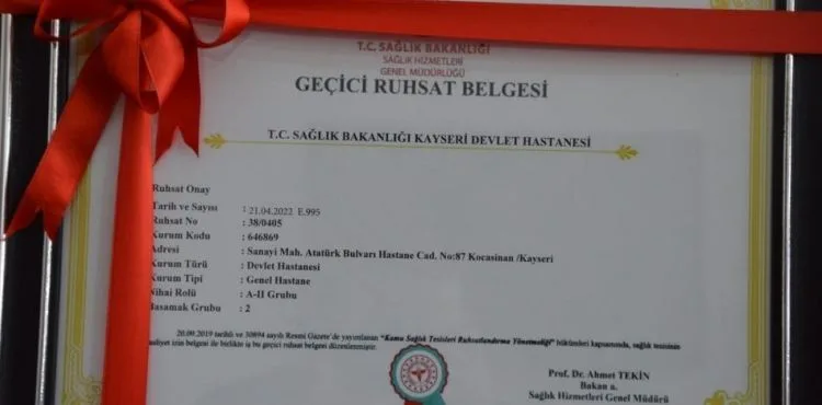 Kayseri Devlet Hastanesi A Sınıfı Hastane Kategorisine Yükseldi