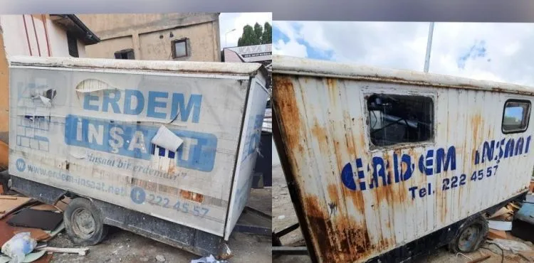 İnşaattaki konteyneri çaldılar