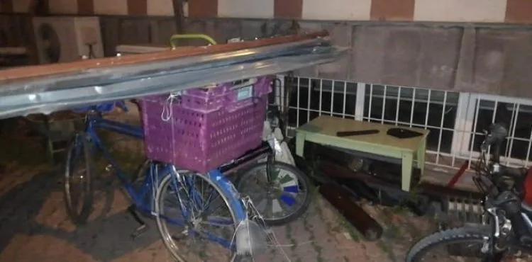 İnşaattaki bisikletli hırsız asayiş ekiplerinden kaçamadı
