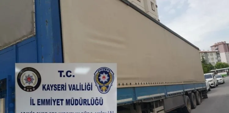 İstanbul'da çalınan 500 bin TL'lik römork Kayseri'de bulundu