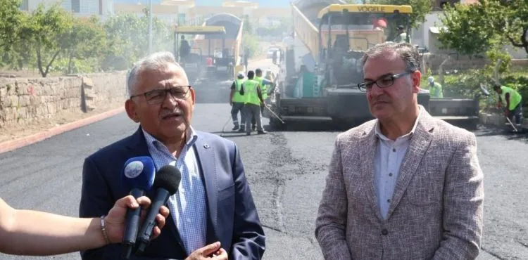 Başkan Büyükkılıç, Hacılar - İncesu bağlantı yolunda incelemelerde bulundu