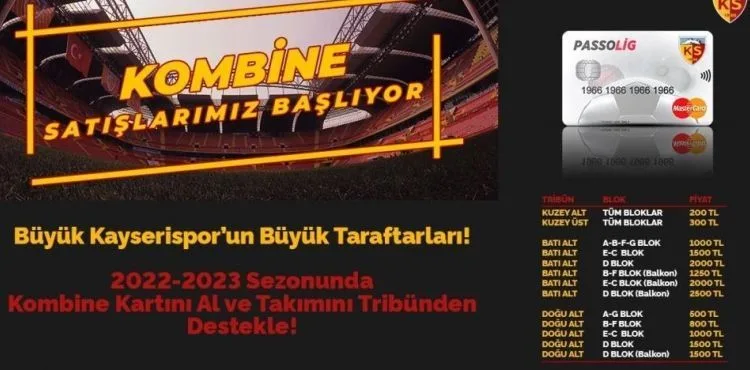 Kayserispor, kombine bilet fiyatlarını belirledi