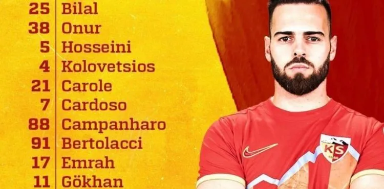 Kayserispor’un İstanbulspor karşısında ilk 11’i açıklandı
