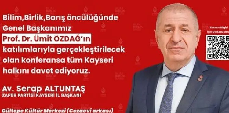 PROF. DR. ÜMİT ÖZDAĞ KAYSERİ’YE GELİYOR