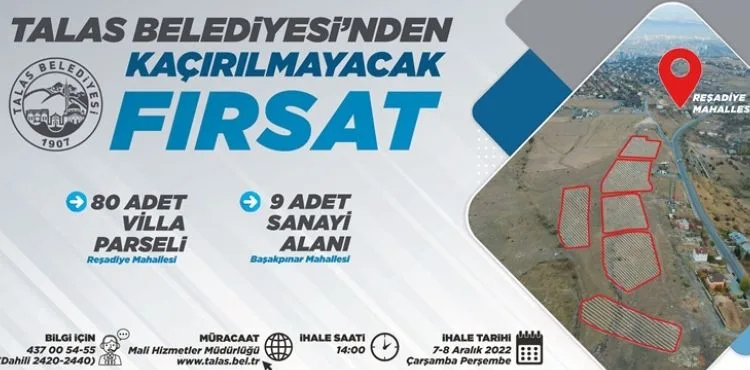 TALAS’TA KAÇIRILMAYACAK YATIRIM FIRSATI
