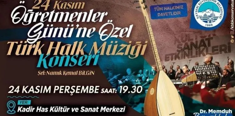 BÜYÜKŞEHİR’DEN ÖĞRETMENLERE ÖZEL TÜRK HALK MÜZİĞİ KONSERİ