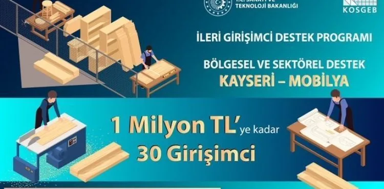 KOSGEB’den mobilya sektörüne girmek isteyen yatırımcılara destek ödemesi