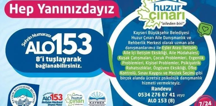 BÜYÜKŞEHİR’İN ÜCRETSİZ “PSİKOLOJİK DANIŞMANLIK HİZMETİ” BİR TELEFON KADAR YAKIN