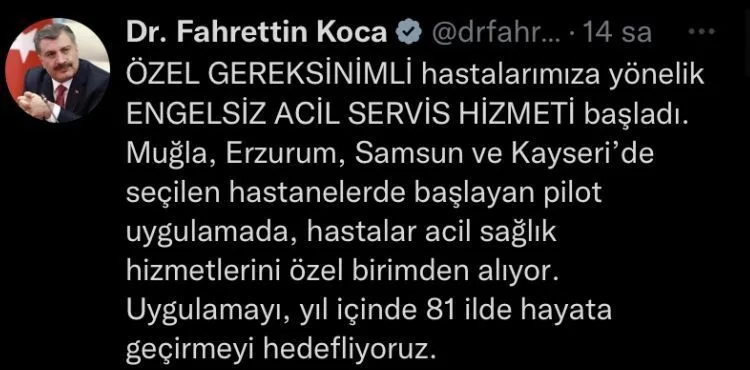 Kayseri’de ‘Engelsiz Acil Servis’ hizmeti