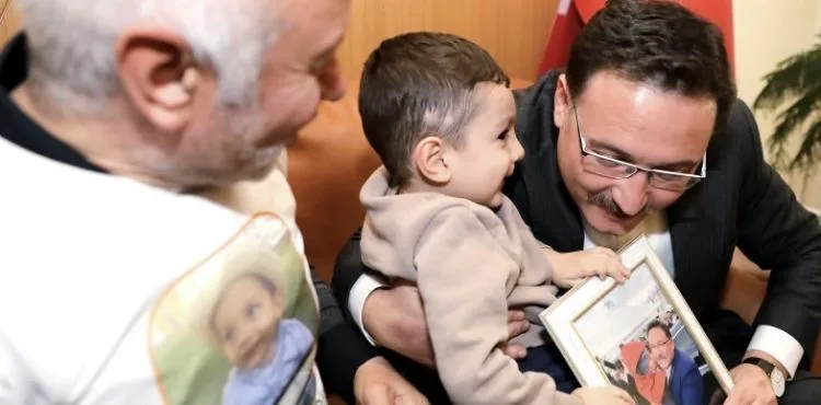 Kampanyası tamamlanan SMA hastası Hasan Çınar’dan Vali Çiçek’e ziyaret