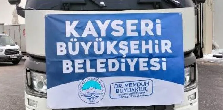 KAYSERİ BÜYÜKŞEHİR’İN DEPREM BÖLGESİNE YARDIM TIRI SAYISI 40’A ULAŞTI