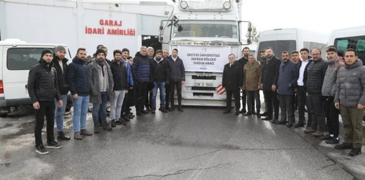 ERÜ'nün Deprem Bölgesine Desteği Sürüyor