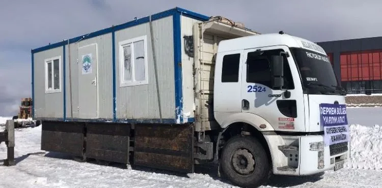 KAYSERİ BÜYÜKŞEHİR’DEN ADIYAMAN’A İŞ MAKİNELERİ, ELBİSTAN’A KONTEYNIR GÖNDERİLDİ