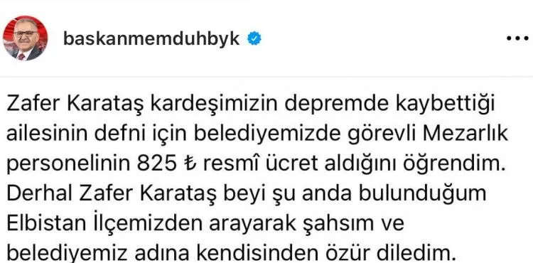 Depremzede aileden defin için ücret alan personel hakkında soruşturma başlatıldı