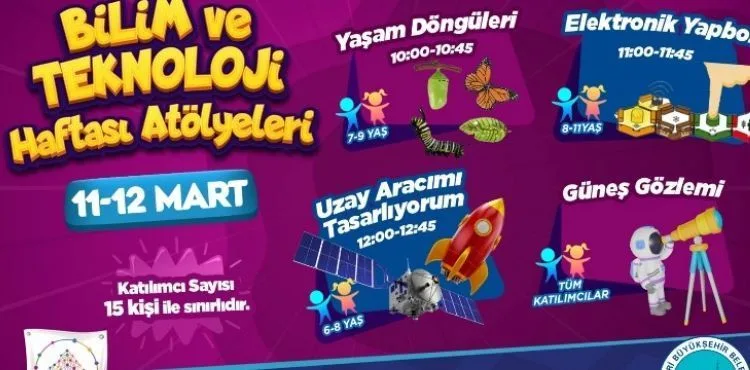BÜYÜKŞEHİR’İN BİLİM MERKEZİ’NDEN BİLİM VE TEKNOLOJİ HAFTASI ATÖLYELERİ
