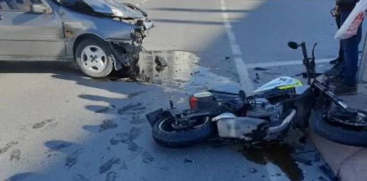 Otomobil ve motosiklet çarpıştı: 1 yaralı