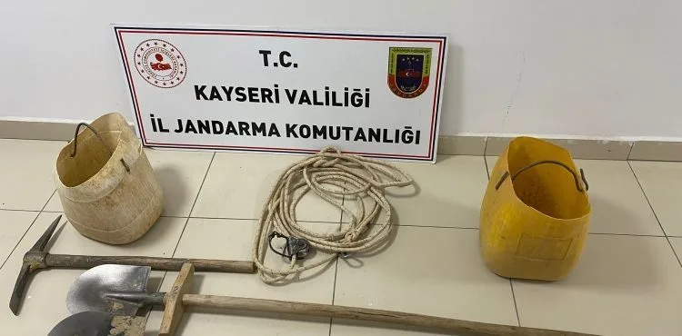 Kaçak kazı yapan şüpheli yakalandı