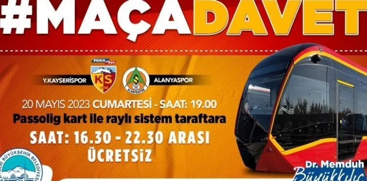 Kayserispor taraftarına ücretsiz ulaşım