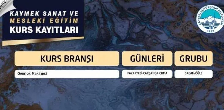 KAYMEK SANAT VE MESLEKİ EĞİTİM YAZ DÖNEMİ KURS KAYITLARI BAŞLADI