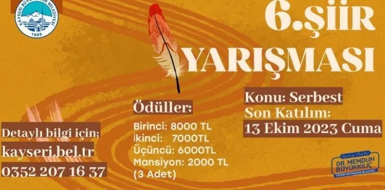 BÜYÜKŞEHİR, ŞİİR YARIŞMASININ 6’NCISI İLE ŞİİR SEVERLERİ BULUŞTURUYOR