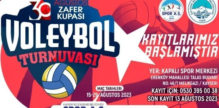 BÜYÜKŞEHİR’İN 30 AĞUSTOS ZAFER KUPASI VOLEYBOL TURNUVASI KAYITLARI BAŞLADI