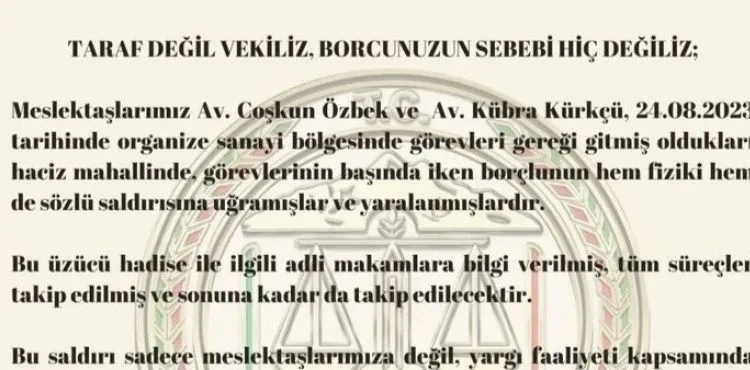 Kayseri Barosu’ndan hacze giden avukatlara saldırı