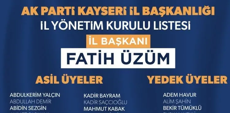 AK Parti’de yeni yönetim listesi belli oldu