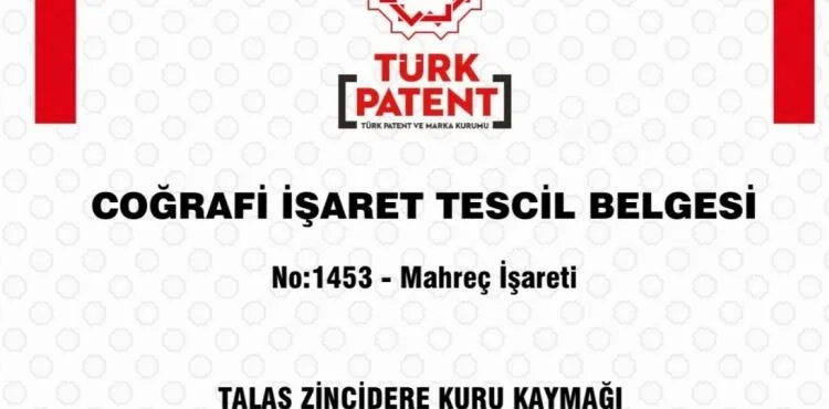 Talas Zincidere Kuru Kaymağı Tescil Edildi