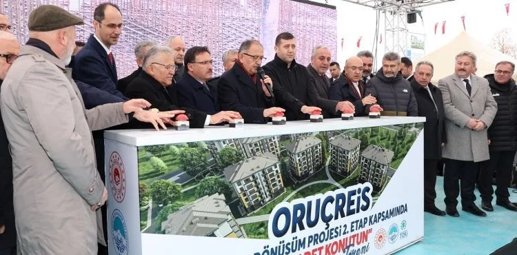 ORUÇREİS KENTSEL DÖNÜŞÜM PROJESİ’NDE 618 ADET KONUTUN TEMELİ ATILDI