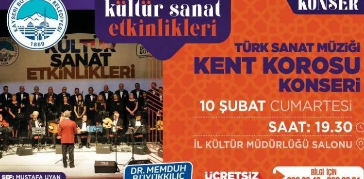 BÜYÜKŞEHİR'DEN TÜRK SANAT MÜZİĞİ KENT KOROSU KONSERİ