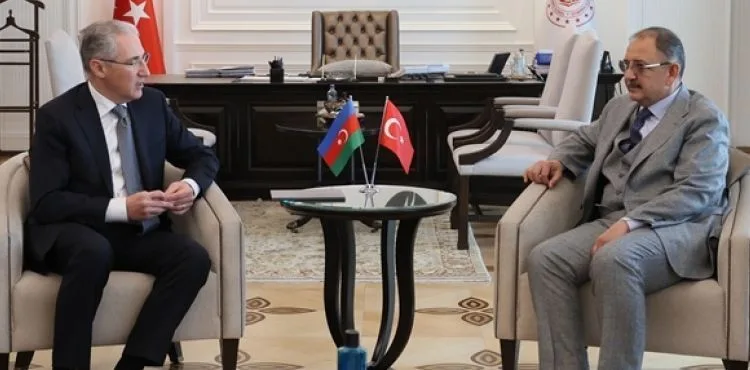 BAKAN MEHMET ÖZHASEKİ, AZERBAYCANLI MEVKİDAŞI BABAYEV’İ MAKAMINDA AĞIRLADI