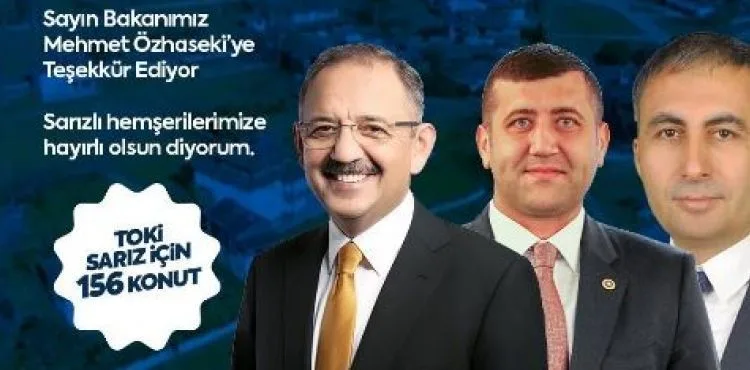 BAKİ ERSOY’DAN SARIZ’A 156 KONUTLUK MÜJDE!