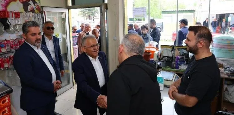 BAŞKAN BÜYÜKKILIÇ’TAN PINARBAŞI’DA ESNAF ZİYARETİ