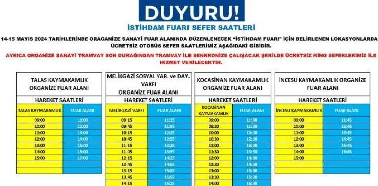 BAŞKAN BÜYÜKKILIÇ'TAN DEV İSTİHDAM FUARI'NA “ÜCRETSİZ ULAŞIM” DESTEĞİ