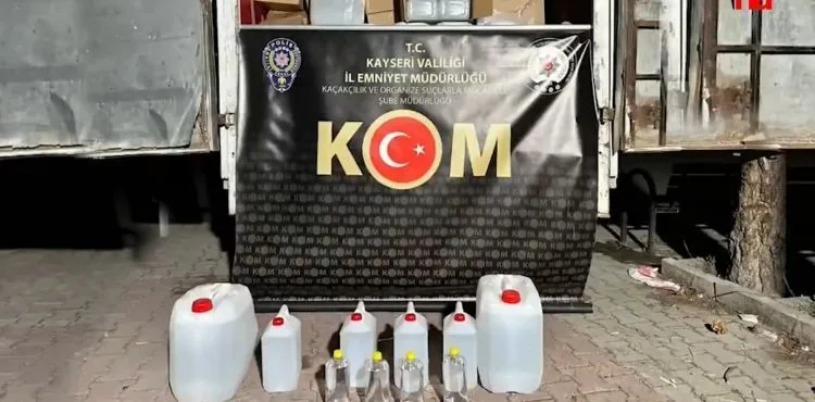 Polis ekipleri 3 bin 848 Litre etil alkol ele geçirdi