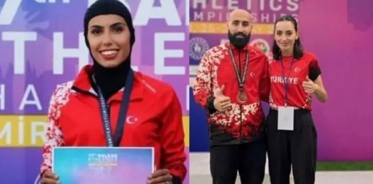 Balkan Atletizm yarışlarına Kayseri’den katılan Burcu Subatan’1’inci, Turgay Bayram 3’üncü oldu