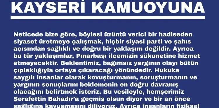 Kayseri Kamuoyuna