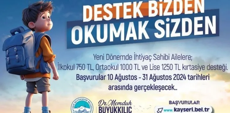 BÜYÜKŞEHİR’İN İHTİYAÇ SAHİBİ AİLELERE ‘KIRTASİYE DESTEĞİ’ İÇİN BAŞVURULAR BAŞLADI