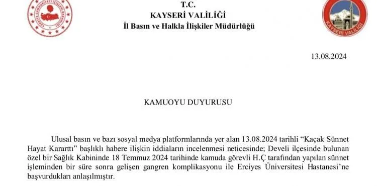 Sünnet olayında sağlık memuru açığa alındı: 3 gözaltı