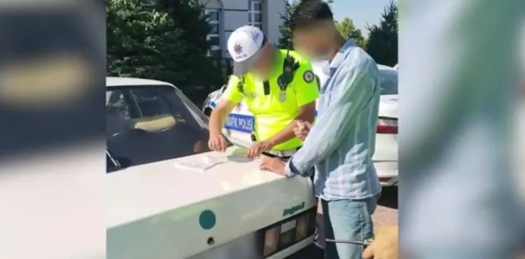 Kapısı açık seyreden otomobile 32 bin 177 lira ceza