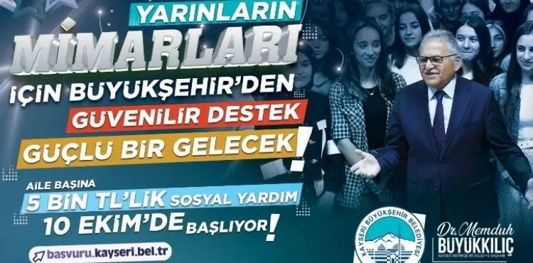BÜYÜKŞEHİR’İN ÜNİVERSİTEDE ÖĞRENCİSİ BULUNAN AİLELERE 5 BİN TL’LİK SOSYAL YARDIM BAŞVURULARI BAŞLIYOR