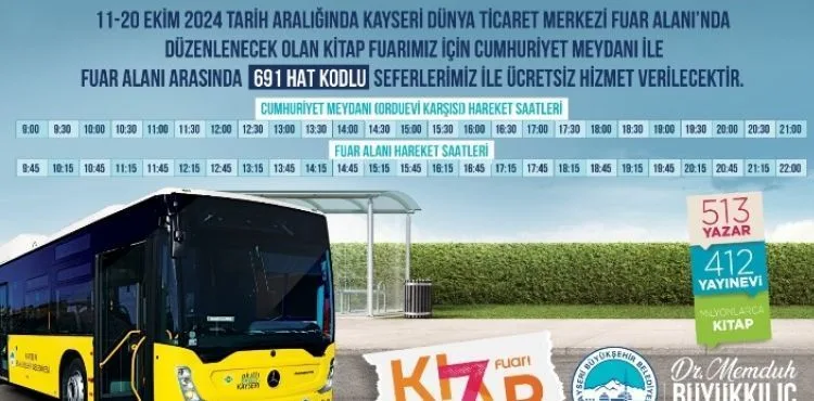 BAŞKAN BÜYÜKKILIÇ'TAN KAYSERİ KİTAP FUARI’NA “ÜCRETSİZ ULAŞIM” DESTEĞİ