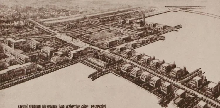 Kayseri'nin 1938'de çizilen imar projesinin kartpostal görüntüleri gün yüzüne çıktı