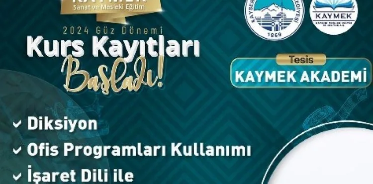 BÜYÜKŞEHİR KAYMEK’İN YENİ KURSLARINA KAYITLAR BAŞLADI