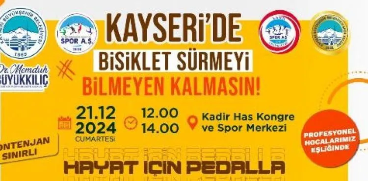 SPOR A.Ş. İLE KAYSERİ’DE BİSİKLET SÜRMEYİ BİLMEYEN KALMAYACAK