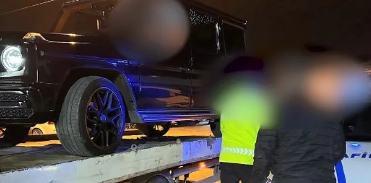 Cipte megafon ve siren kullanıp, alkolmetreye üflemeyen sürücüye 212 bin TL ceza