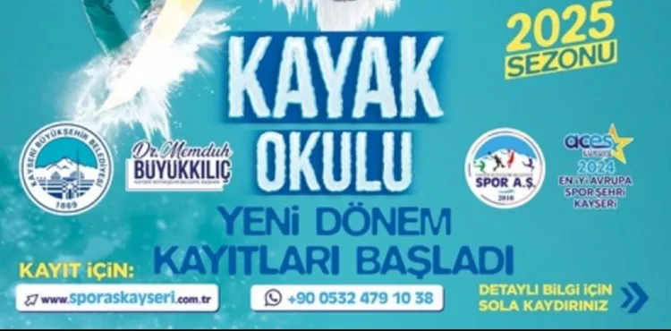 BÜYÜKŞEHİR’İN ERCİYES KAYAK OKULU’NDA KAYAK VE SNOWBOARD KURSLARI SÜRÜYOR