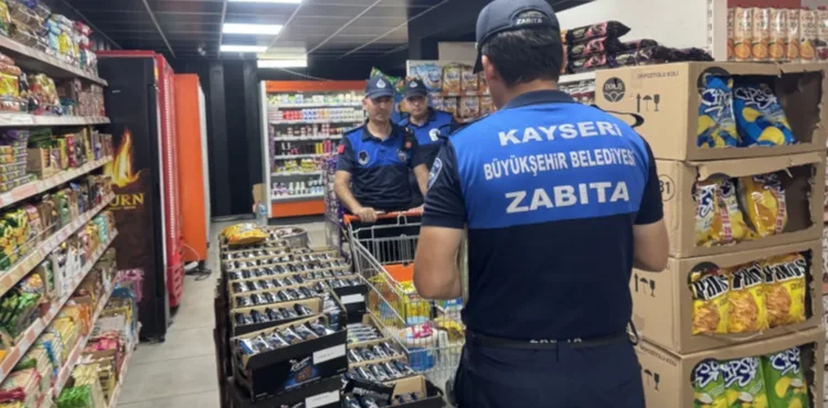 KAYSERİ BÜYÜKŞEHİR ZABITA’DAN MARKETLERE SIKI DENETİM