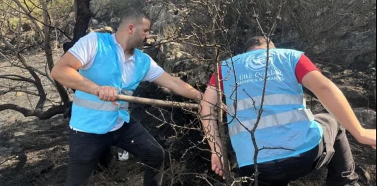 ÜLKÜ OCAKLARI KAYSERİ İL BAŞKANLIĞI’NDAN İKİ AYRI YANGINA MÜDAHALE